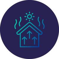 Thermal Insulation Line Circle Gradient Icon Design vector