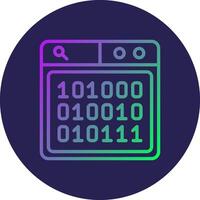 Binary Code Line Circle Gradient Icon Design vector