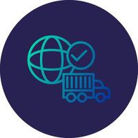 Worldwide Shipping Line Circle Gradient Icon Design vector