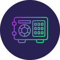 Safe Box Line Circle Gradient Icon Design vector