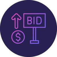 Bid Line Circle Gradient Icon Design vector