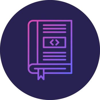 Coding Book Line Circle Gradient Icon Design vector