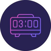 Digital Alarm Clock Line Circle Gradient Icon Design vector
