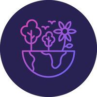 Eco Erath Line Circle Gradient Icon Design vector