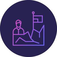 Mountaineer Line Circle Gradient Icon Design vector
