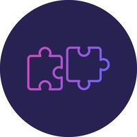 Puzzle Line Circle Gradient Icon Design vector