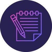 Notepad Line Circle Gradient Icon Design vector