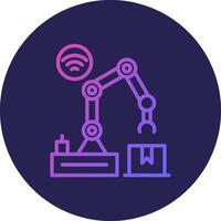 Robot Arm Line Circle Gradient Icon Design vector