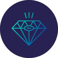 Diamond Line Circle Gradient Icon Design vector