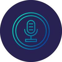 Mic Line Circle Gradient Icon Design vector