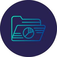Pie Chart Line Circle Gradient Icon Design vector
