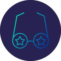 Star Glasses Line Circle Gradient Icon Design vector