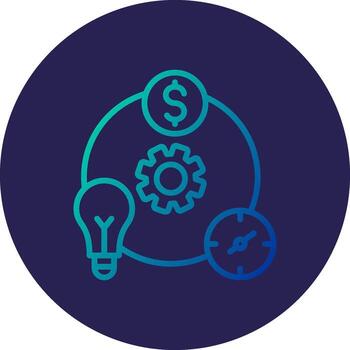 Resources Line Circle Gradient Icon Design vector