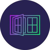 Window Case Line Circle Gradient Icon Design vector