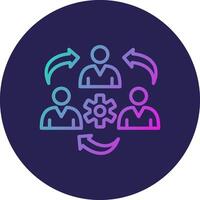 Coordination Line Circle Gradient Icon Design vector