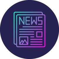 Newspaper Line Circle Gradient Icon Design vector