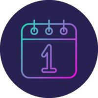 New Year Line Circle Gradient Icon Design vector