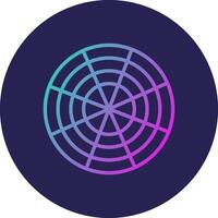 Polar Grid Line Circle Gradient Icon Design vector