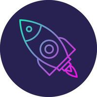 Rocket Line Circle Gradient Icon Design vector