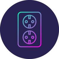 Socket Line Circle Gradient Icon Design vector