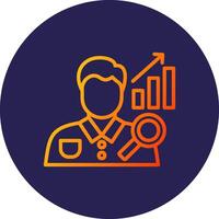 Business Analyst Line Circle Gradient Icon Design vector