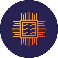 Chip Line Circle Gradient Icon Design vector