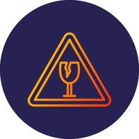 Fragile. Line Circle Gradient Icon Design vector