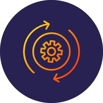 Process Line Circle Gradient Icon Design vector