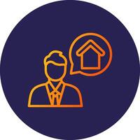 Property Agent Line Circle Gradient Icon Design vector