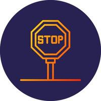 Stop Signal Line Circle Gradient Icon Design vector