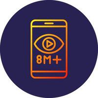 Views Line Circle Gradient Icon Design vector