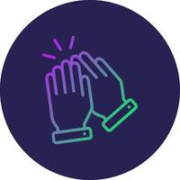 Clap Line Circle Gradient Icon Design vector