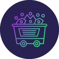 Coal Mining Line Circle Gradient Icon Design vector