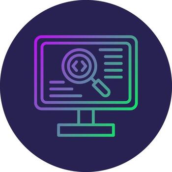 Code Review Line Circle Gradient Icon Design vector