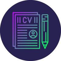 Curriculum Vitae Line Circle Gradient Icon Design vector