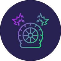 Flat Tire Line Circle Gradient Icon Design vector