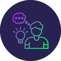 Thinking Line Circle Gradient Icon Design vector