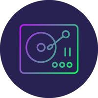 Vinyl Player Line Circle Gradient Icon Design vector