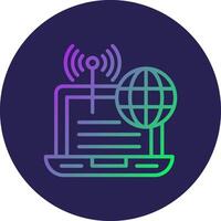 Wireless Line Circle Gradient Icon Design vector