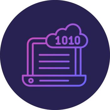 binario código línea circulo degradado icono diseño vector