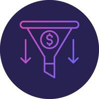 Economy Filtration Line Circle Gradient Icon Design vector