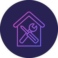 Home Repair Line Circle Gradient Icon Design vector