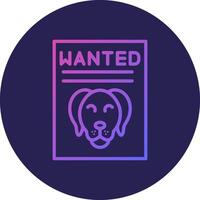 Wanted Line Circle Gradient Icon Design vector