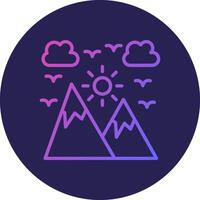 Sunset Line Circle Gradient Icon Design vector