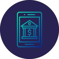 Mobile Banking Line Circle Gradient Icon Design vector