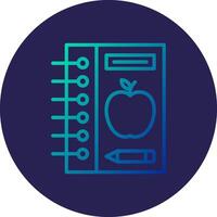 Notebook Line Circle Gradient Icon Design vector