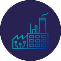 Smart Factory Line Circle Gradient Icon Design vector