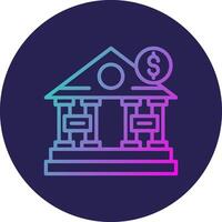 Bank Line Circle Gradient Icon Design vector