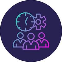 Clock Line Circle Gradient Icon Design vector