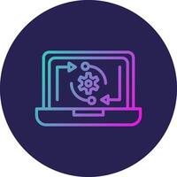 Process Line Circle Gradient Icon Design vector